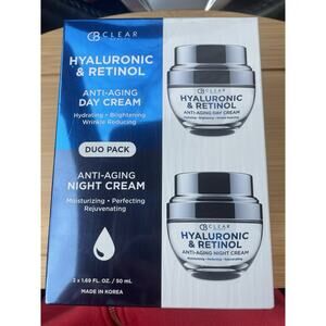 CB Clear Beauty Hyaluronic & Retinol Day Cream /Night Cream DUO PACK 2x 1.69oz